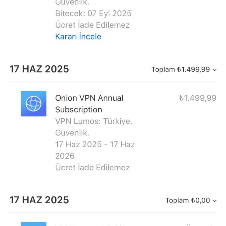 Kullanmadığım VPN Hizmeti İçin Haksız Ücret Kesintisi Ve İade Sorunu