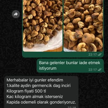 Kuru İncir Siparişim Bozuk Geldi, Firma Dönüş Yapmıyor