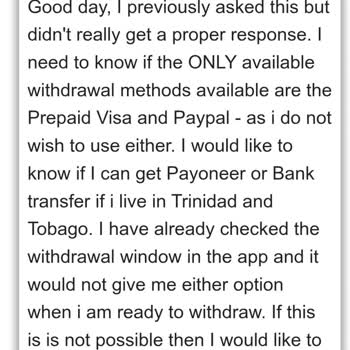 Surveoo.com Only Lets Me Withdraw With Visa or PayPal - I Want Solution