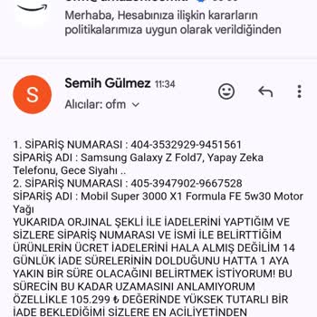 Amazon Türkiye'den Aldığım Telefonun Teslimat Ve İade Sürecinde Yaşadığım Mağduriyet
