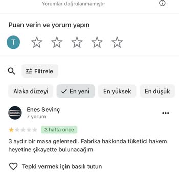 Enza Home'dan Teslimat Gecikmesi Ve İade Sorunu: 60.000 TL'm Hala İade Edilmedi!