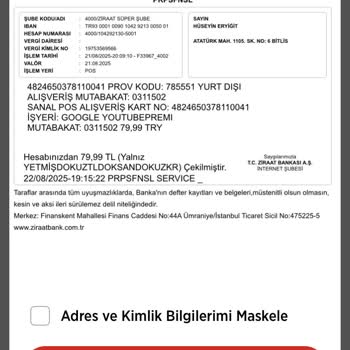 Haberim Olmadan Hesabımdan Youtube Premium Ücreti Çekildi