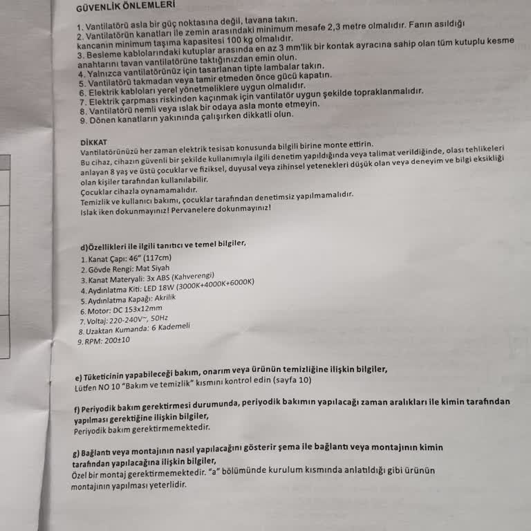 Arızalı Tavan Vantilatörü İçin Haftalardır Çözüm Bekliyorum, Mağduriyetim Sürüyor