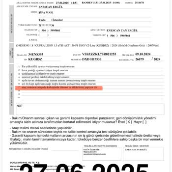 Garanti Kapsamı Dışında Bırakılan Cupra Leon'da Kronik Arızalar Ve Haksız Red Kararı