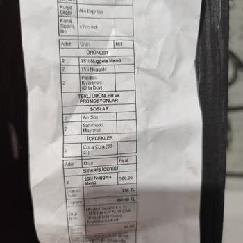 Eksik Gönderilen Nugget Menüsü Ve Destek Sorunu