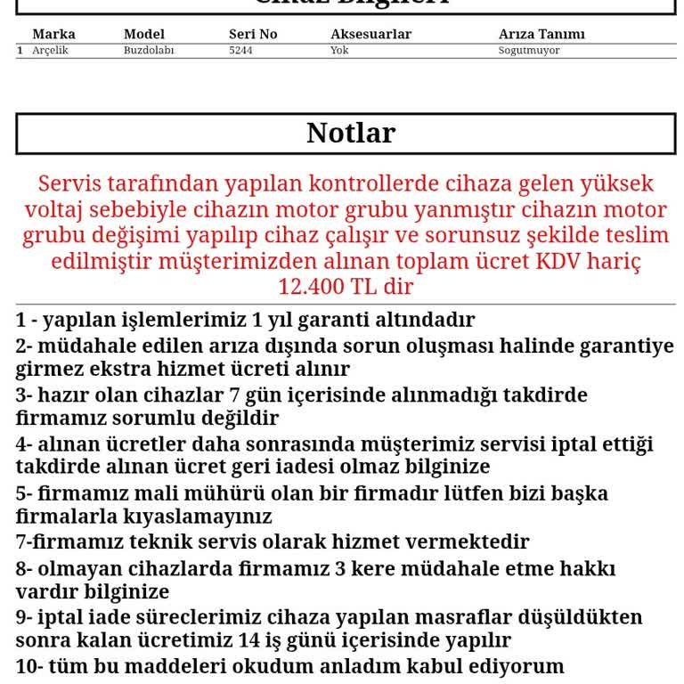 Buzdolabı Tamirinde Taksitli Ödeme Sözü Tutulmadı, Param İade Edilmiyor