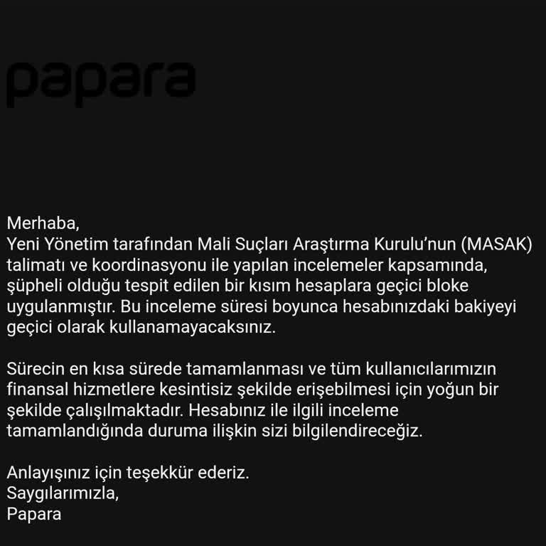 Papara Hesabım 3 Aydır Haksız Yere Kapalı, Paramı Kullanamıyorum!