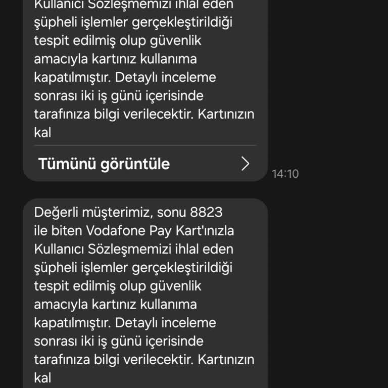 Vodafone Pay Kartım Aniden Bloke Edildi, Açıklama Yapılmıyor