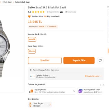 Stokta Olan Saat Siparişim İptal Edildi, Kupon Yetersiz Kaldı