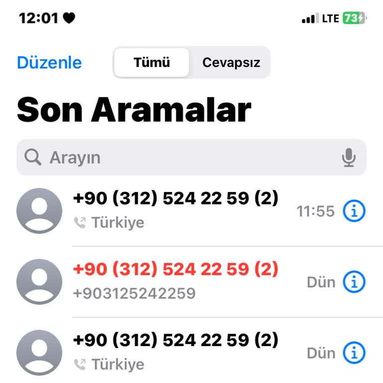 Bilinmeyen Numara Tarafından Tekrarlanan Rahatsız Edici Aramalar