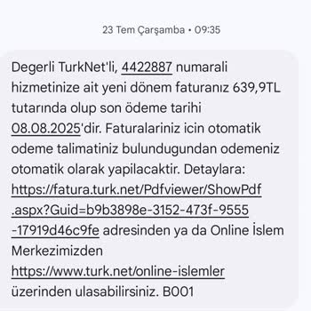 Anlaşmalı Fiyatın Üzerinde Fatura Ve Yetersiz Müşteri Hizmeti Nedeniyle Mağduriyet