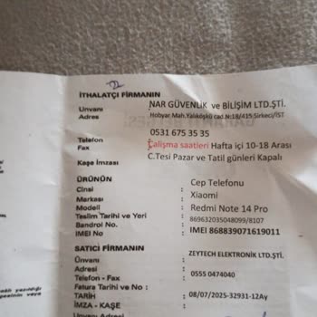 Xiaomi Resmi Note 14 Pro Şikayeti