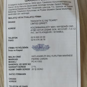 Saç Kurutma Makinesi Sürekli Duruyor Müşteri Hizmetlerine Ulaşamıyorum