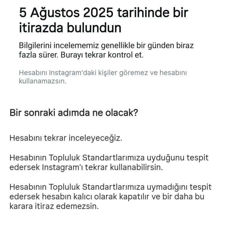 Instagram Hesabım Haksız Yere Kapatıldı