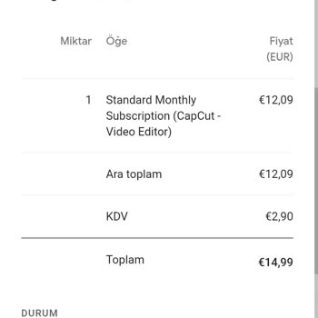 Capcut Üyelik Ücretinde Fazla Çekim Ve Yanlış Paket Sorunu Yaşadım