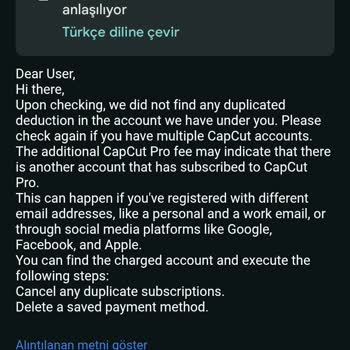 Capcut Üyelik Ücretinde Fazla Çekim Ve Yanlış Paket Sorunu Yaşadım