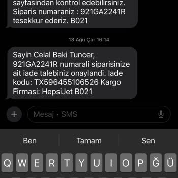 İade Edilen Ürün Farklı Ve Lekeli Şekilde Geri Gönderildi