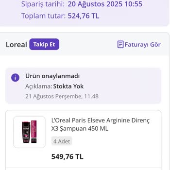 Açıklama Yapılmadan İptal Edilen Sipariş Mağduriyetim Giderilsin