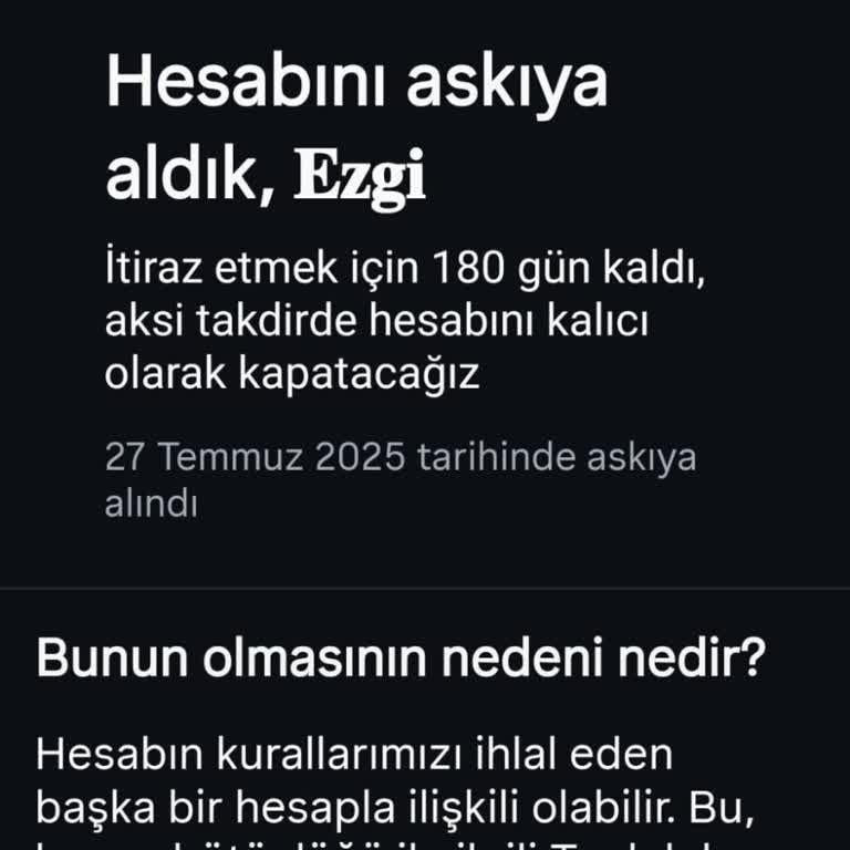 Instagram Hesabım Haksız Yere Kapatıldı, Açılmasını İstiyorum