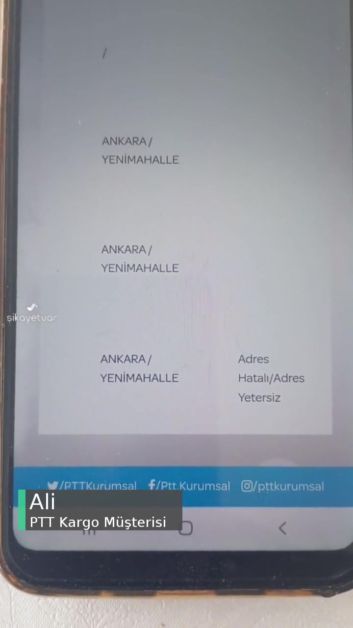 Batı Ankara PTT Kargo Şikayeti videonun kapak resmi