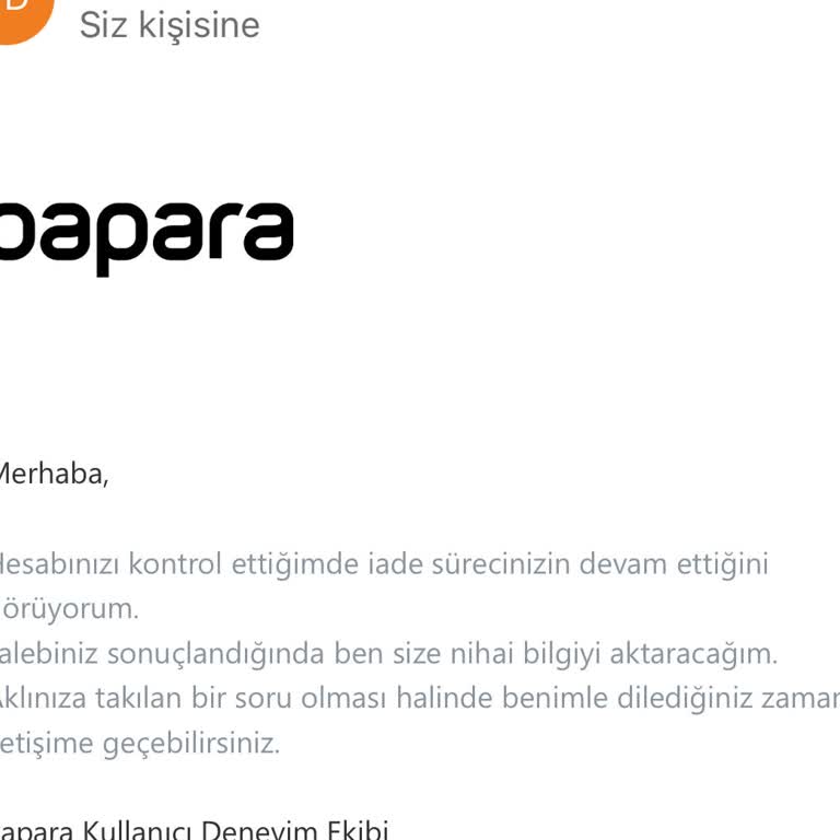 Papara Hesabım Kapandı, Bakiyem İade Edilmedi