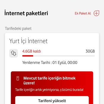 Vodafone'dan Taahhütlü 120GB İnternet Hakkım Eksik Tanımlandı, Sorunum Çözülmüyor