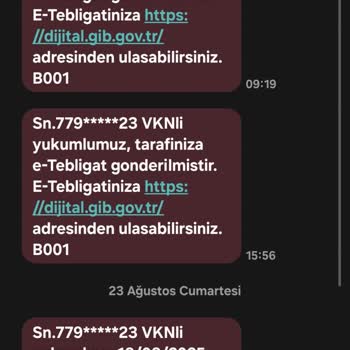 Başkasına Ait E-Tebligat Mesajları Telefonuma Geliyor