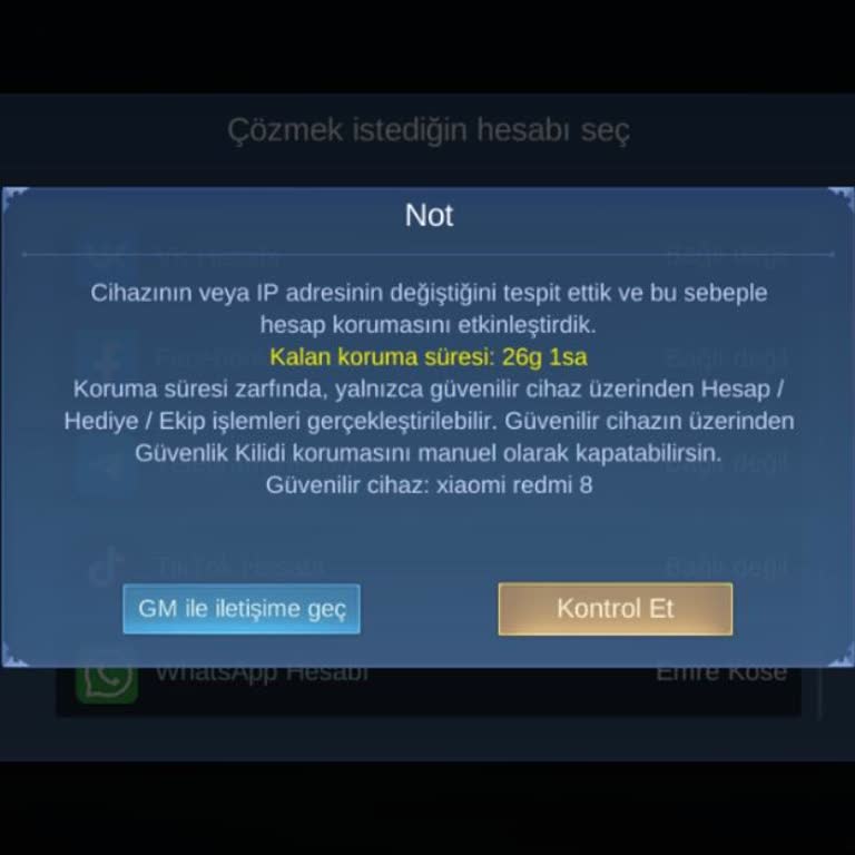 Mobil Legends Hesabımda Güvenlik Kilidi Sorunu Ve Erişim Kısıtlaması