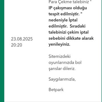 Betpark Para Çekme Talebim Reddedildi Bakiyem Silindi