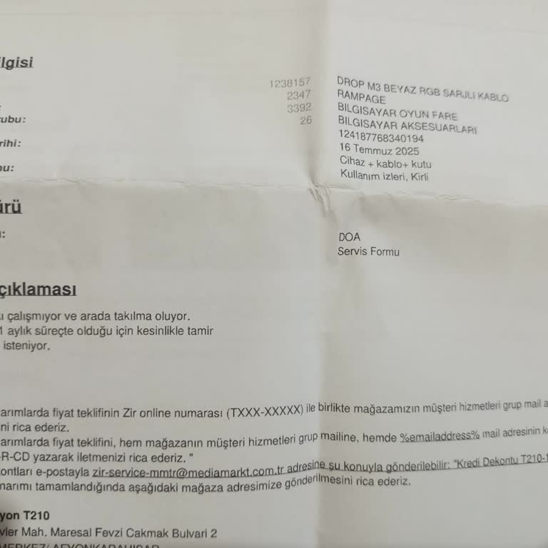 Arızalı Mouse, Yetersiz Destek Ve İade Sorunu: Media Markt'ta Hayal Kırıklığı