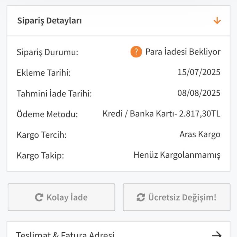 Gizce'den Alınan Ürünlerin Ücret İadesi Yapılmıyor