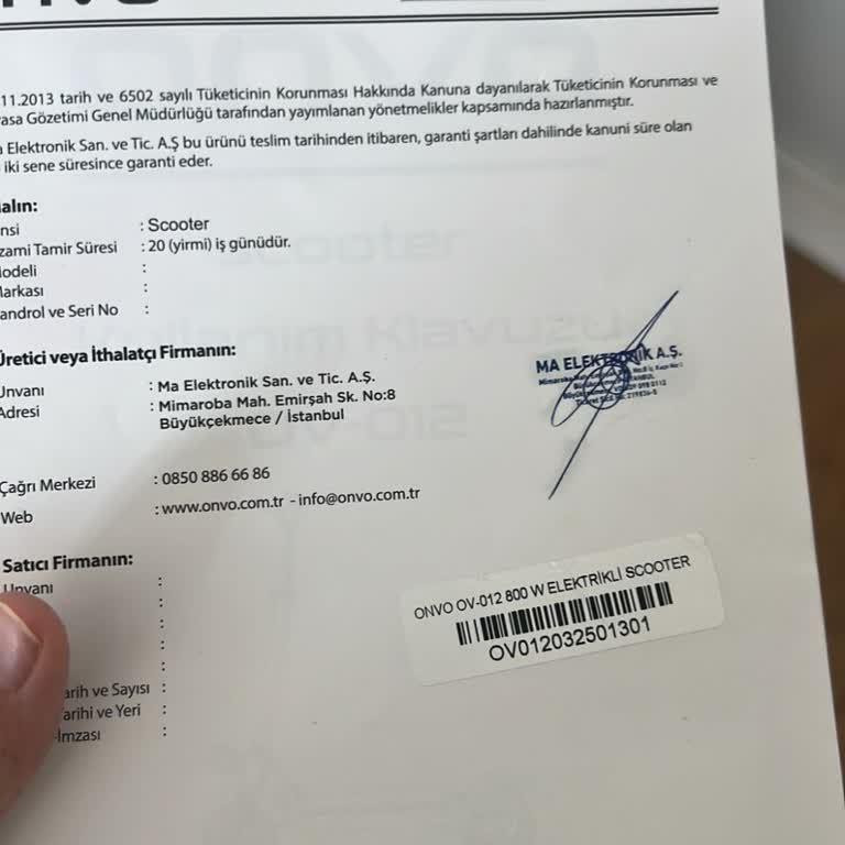 Yeni Aldığım Scooter Arızalandı, Değişim Talep Ediyorum