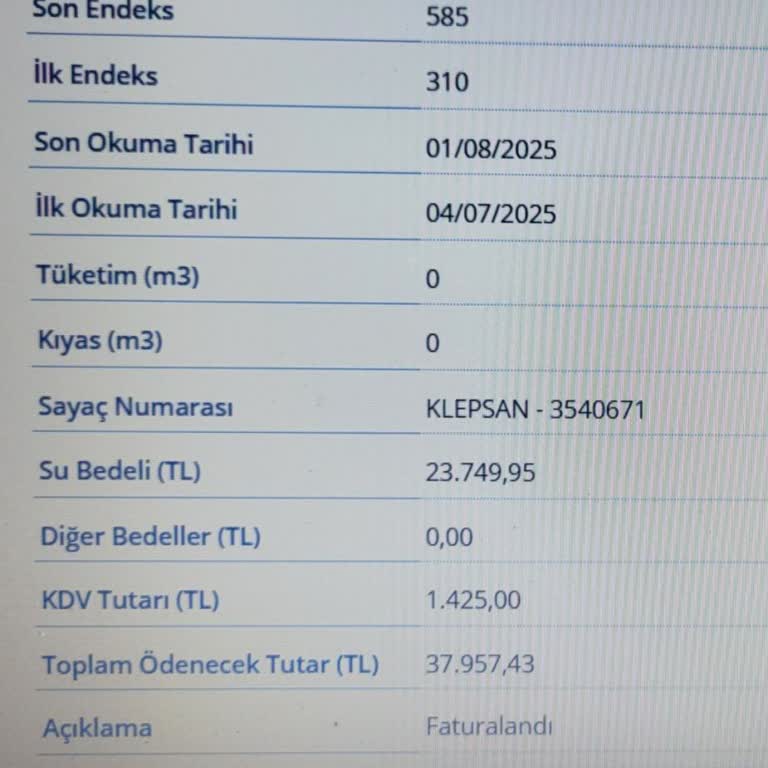 Olağanüstü Yüksek Fatura Ve Sayaç Arızası Şüphesi