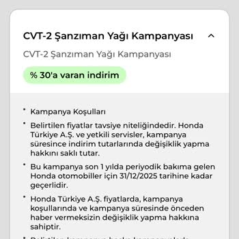 Honda Civic Bakımında Yüzde 40 İndirim Hakkım Uygulanmadı