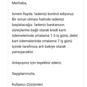 İptal Edilen Siparişin Ücreti 21 Gündür İade Edilmedi