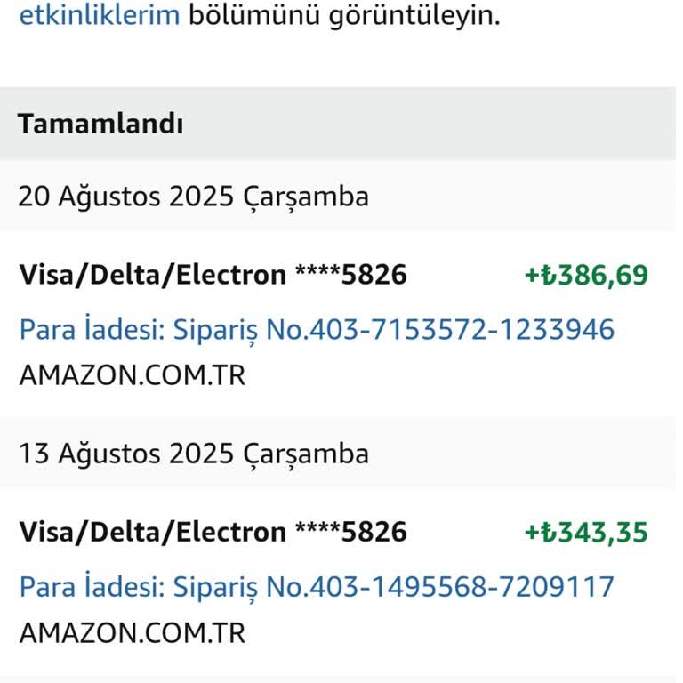 Amazon Siparişim Teslim Edilmedi Para İadesi Yapılmıyor Müşteri Hizmetleri Çözüm Sunmuyor