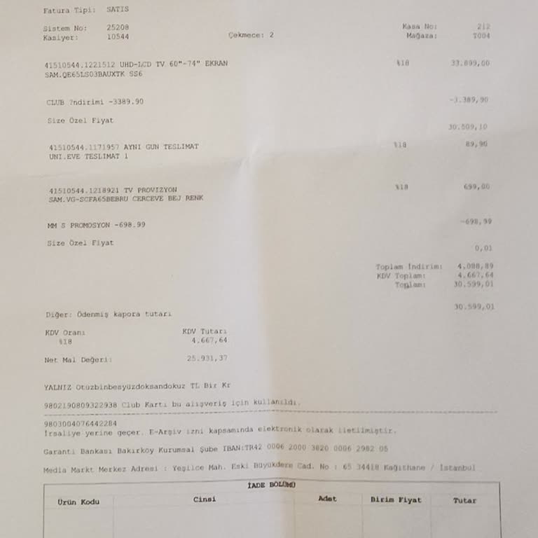 Garanti Sonrası Samsung TV'de Panel Yanması Ve Yüksek Onarım Ücreti Mağduriyeti