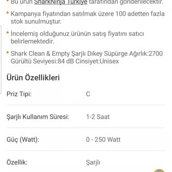 Shark Clean Dikey Süpürge Turbo Modda Kısa Sürede Şarj Bitiyor, Destek Alamadım