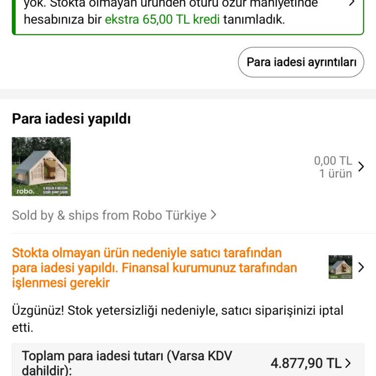 Stokta Olmayan Ürün Satışı Ve İptal Sonrası Ücret İadesi Sorunu