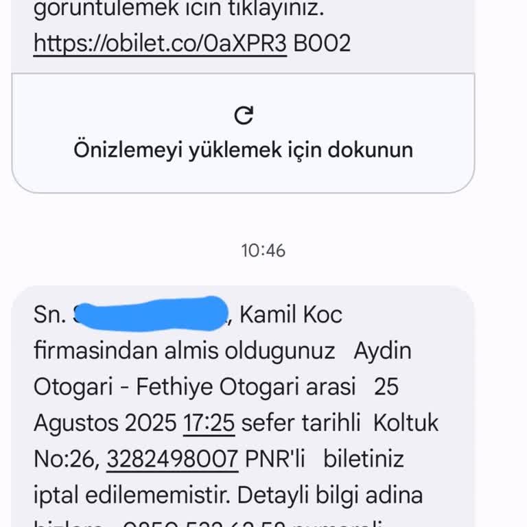Kamil Koç Bilet Saatinin Değiştirilmesiyle Yaşanan Mağduriyet