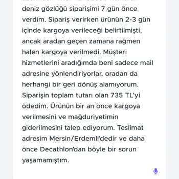 Siparişim Gecikti, Müşteri Hizmetlerinden Yanıt Alamıyorum