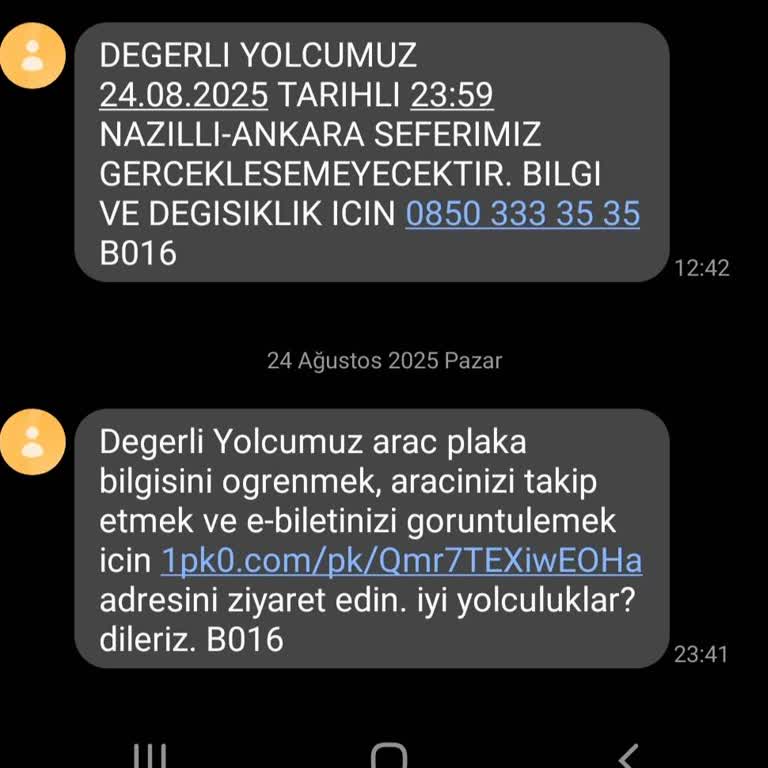 Sefer İptal Edildi Denip Tekrar Açıldı, Biletim Yandı Mağdur Oldum