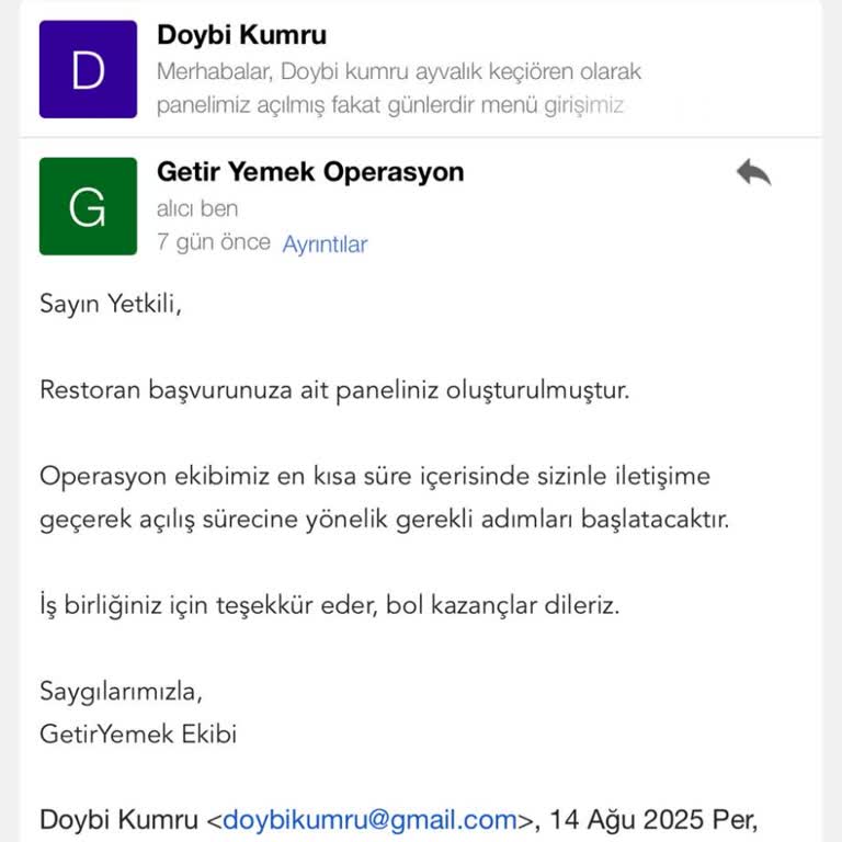 GetirYemek Başvuru Sürecinde Gecikme Ve Maddi Kayıp