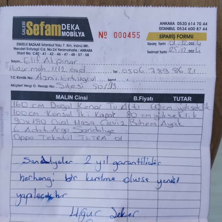 Sefam Deka Mobilya’dan Aldığım Ürünlerde Sürekli Sorun Ve Para İadesi Talebi