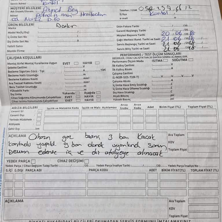 Daikin Klimada Kronik Gaz Kaçağı Ve İlgisiz Müşteri Hizmetleri Mağduriyeti