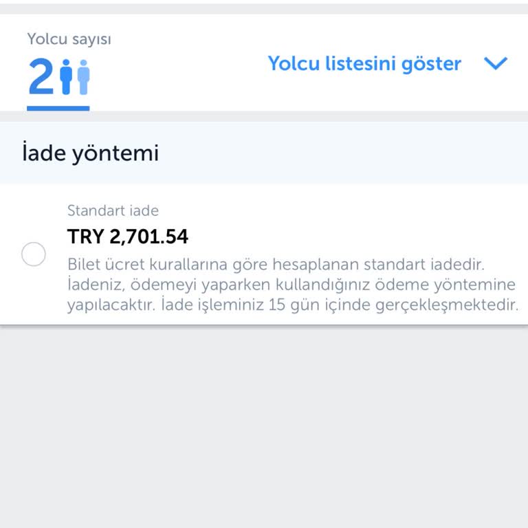 Bilet İptalinde Düşük İade Tutarı Nedeniyle Mağduriyet Yaşadım