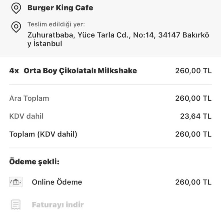 Bozuk Milkshake Teslimatı Ve Ücret İadesi Sorunu