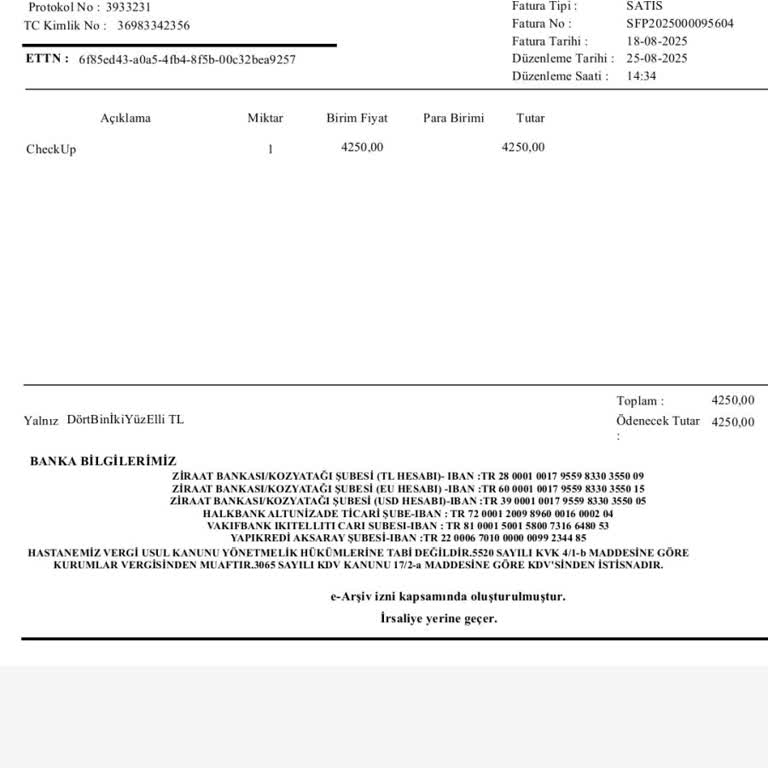 Sigorta Kapsamındaki Anestezi Ücretinin Tekrar Tahsil Edilmesi Ve Faturada Yanlış Hizmet Gösterimi