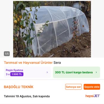 Sipariş Edilen Sera Çadırında Ölçü Ve Fiyat Farkı Mağduriyeti