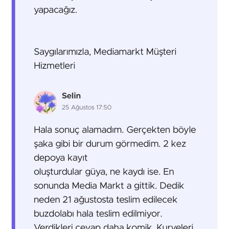 Buzdolabı Teslimatında Yaşanan Gecikme Ve İletişim Sorunları